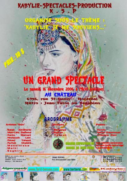 KABYLIE, JE ME SOUVIENS..... GRAND SPECTACLE  MONTREAL